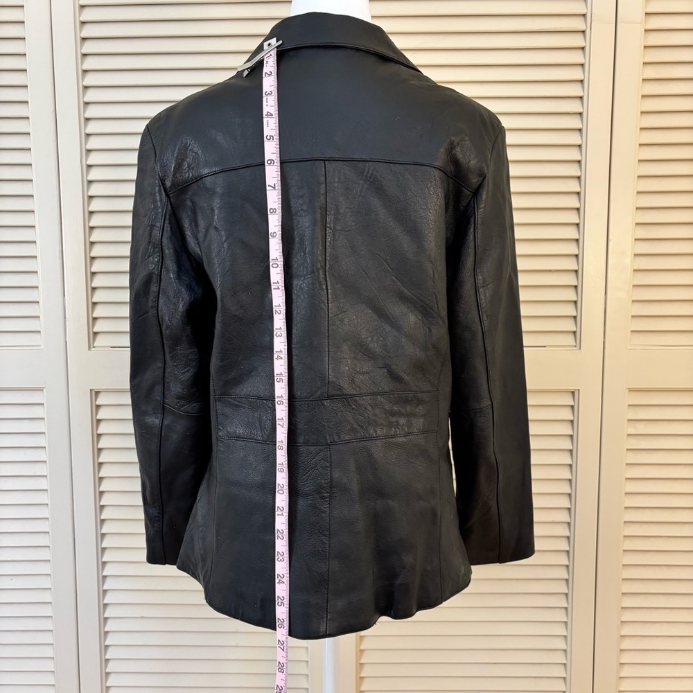 Wilson Leather Jacket Black Button Up Large - Picture 6 of 13